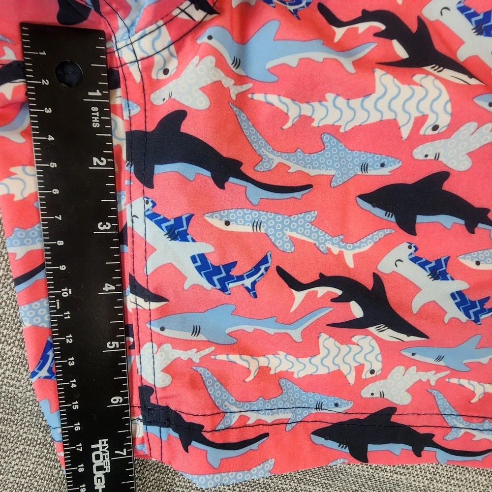 Member's Mark Mens M Resort Swim Trunk Pink Shark Board Shorts Beachwear